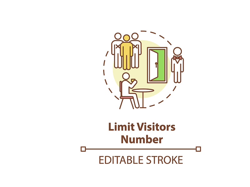 Limit visitors number concept icon