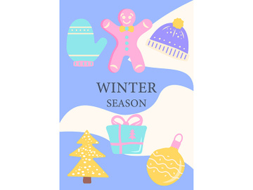 Winter season festive celebration abstract poster template preview picture