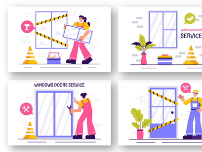 12 Windows and Doors Service Illustration