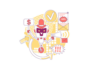 Spam bot thin line concept vector illustration preview picture