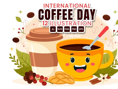 12 International Coffee Day Illustration