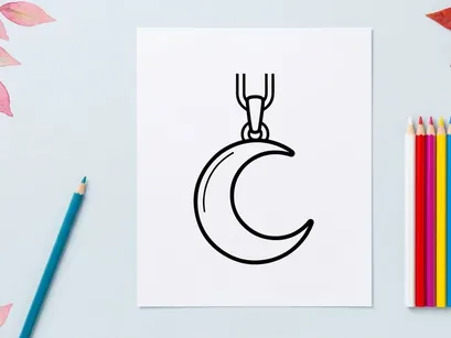 Pendiente minimalista de símbolo de copyright en cadena de plata. Icono de propiedad intelectual simple en blanco y negro para profesionales legales.