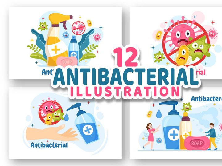 12 Antibacterial Vector Illustration