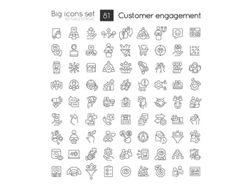 Customer engagement linear icons set preview picture
