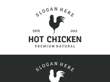 Retro vintage hot chicken logo.