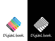 Digital book logo technology vector icon design