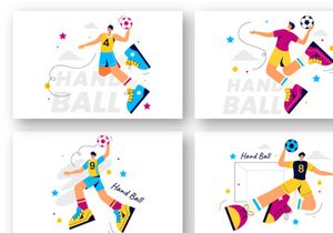 8 Handball Sports Illustration
