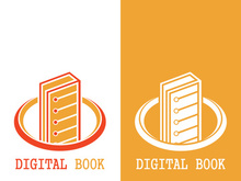 Digital book logo technology vector icon design