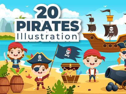 20 Pirate Cartoon Illustration