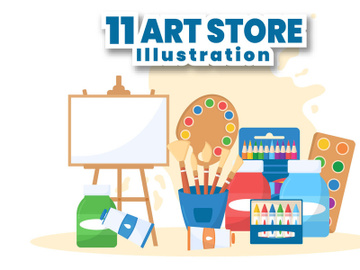 11 Art Store of Painting Supplies Illustration preview picture