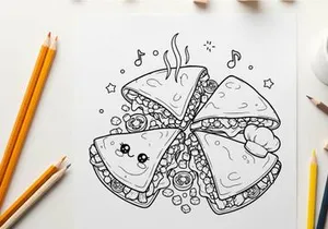 Cute sushi character singing music vector illustration
