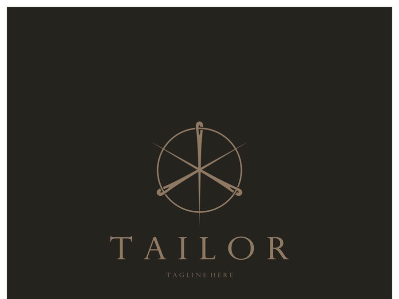 tailor logo icon illustration template combination of buttons for clothes, thread and sewing machine, for clothing product design, convection companies, fashion in vector form
