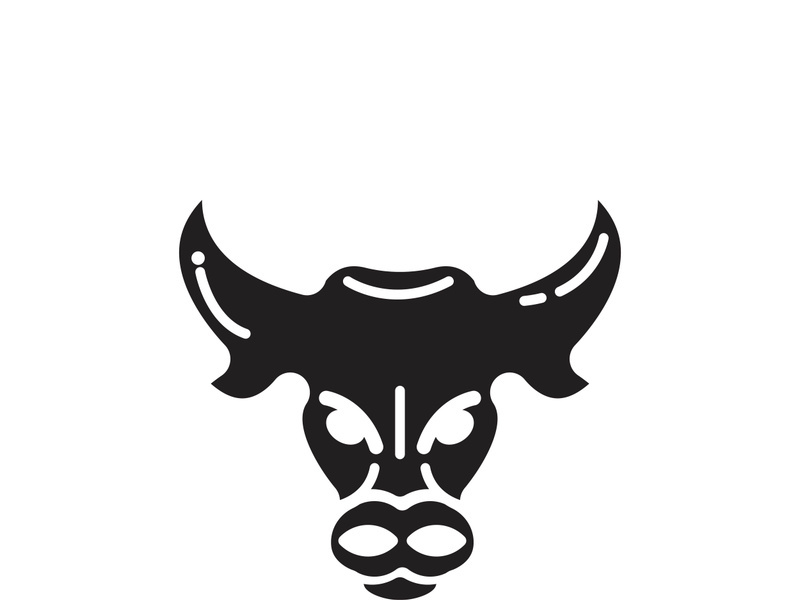 Bull head logo vector icon design illustration