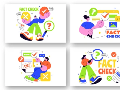 10 Fact Check Vector Illustration