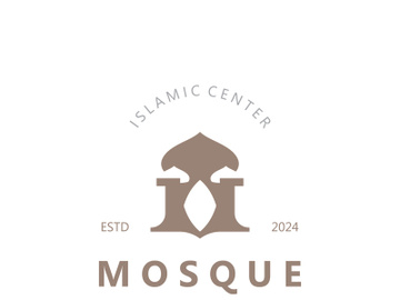 Mosque Logo design, simple islamic architecture, emblem symbol islamic center vector template preview picture