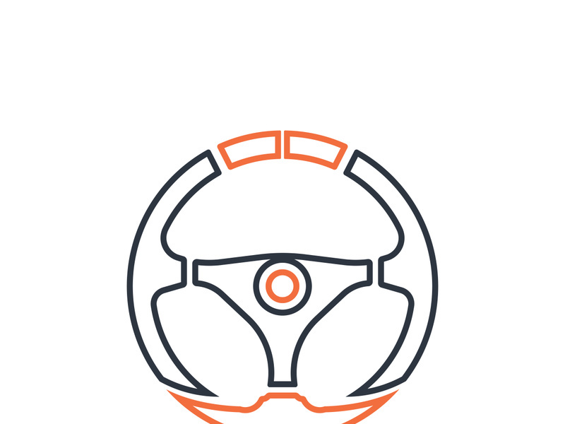 Steering Wheel vector image logo