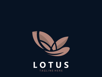 Lotus flower minimalist design, elegance Lotus flower logo template preview picture