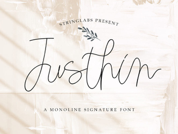 Justhin - Monoline Signature Font preview picture