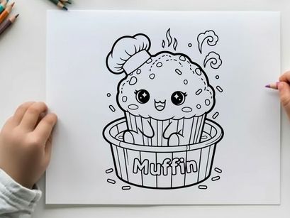 Cute steaming muffin vector illustration flat design