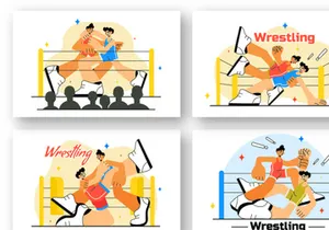 10 Wrestling Sport Illustration