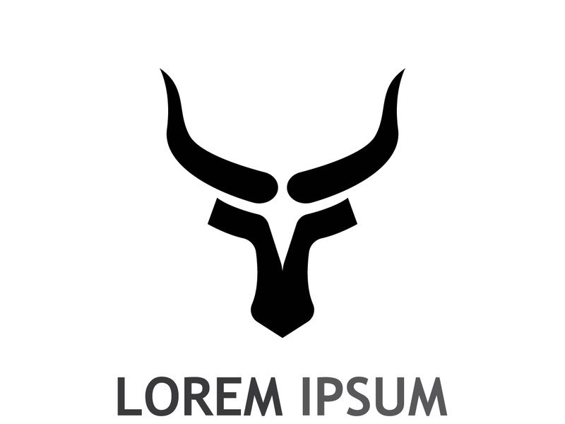Vintage bull head horns logo