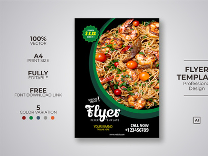 Restaurant Flyer Template Bundle V01