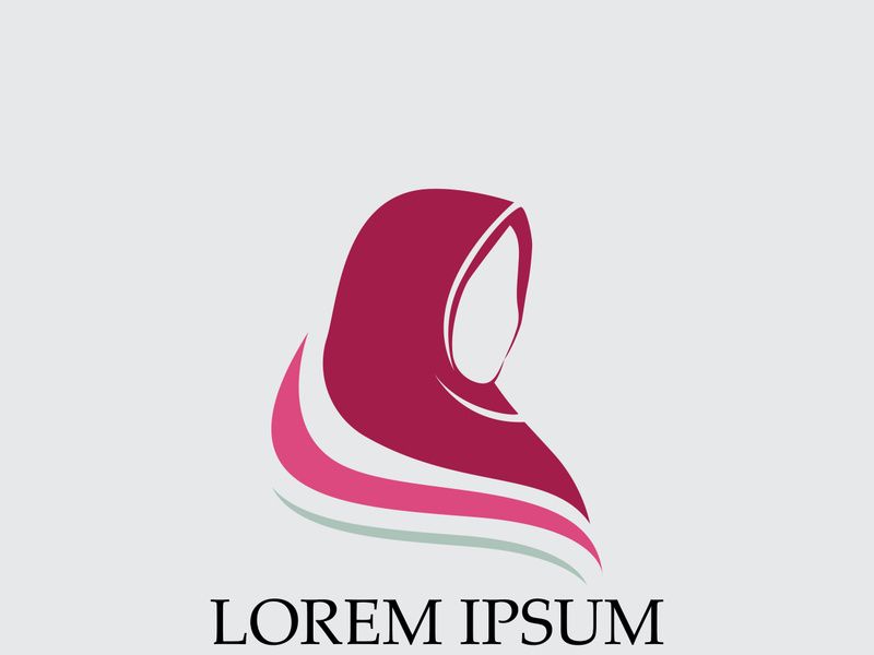 Hijab logo black background vector