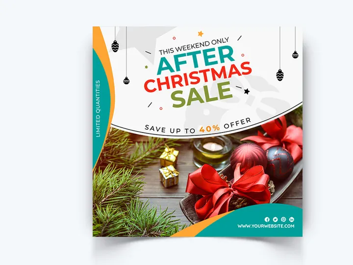Christmas Sale Social Media Posts Template (AI)