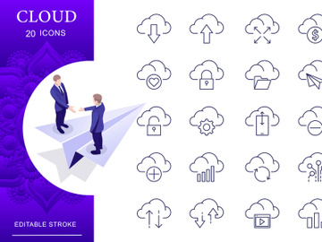 Cloud and Storage Icon Set preview picture
