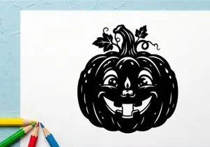 Halloween Pumpkin Carving with Smiling Jack-o'-Lantern Face