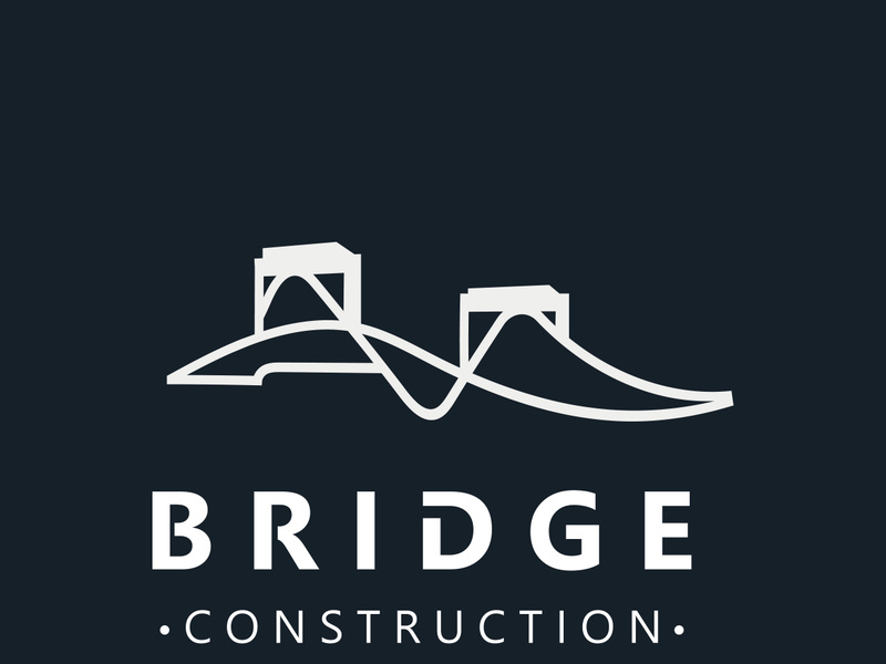 Minimalist Bridge logo suitable for building and construction workers vector design
