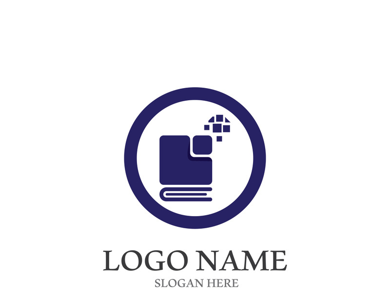 Digital book logo technology vector icon design