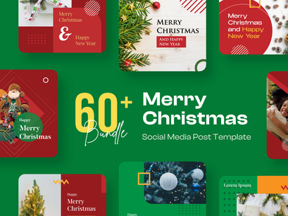60 Bundle Merry Christmas Instagram Post Template