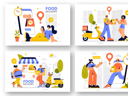 9 Online Food Delivery Illustration