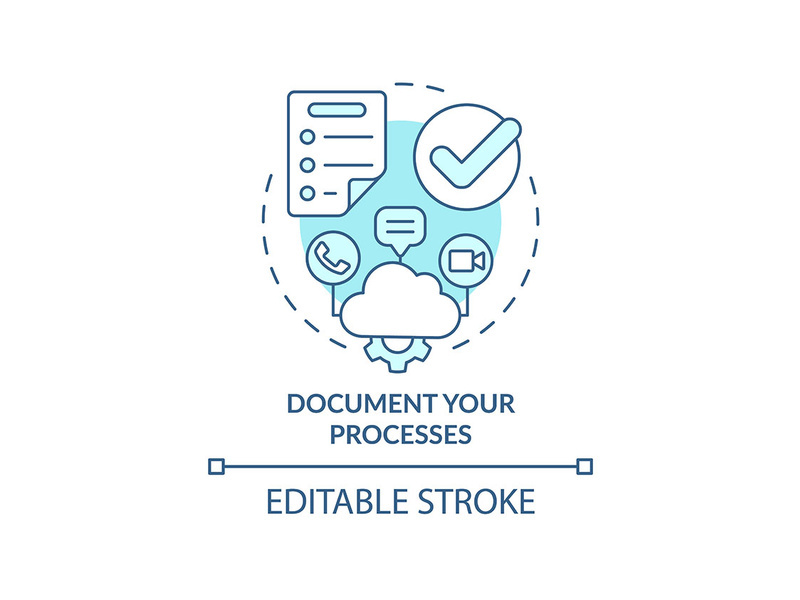 Document your processes turquoise concept icon