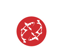 Koi fish logo template. Creative vector symbol