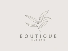 Leaf Line Logo, Beautiful Hand Drawn Design