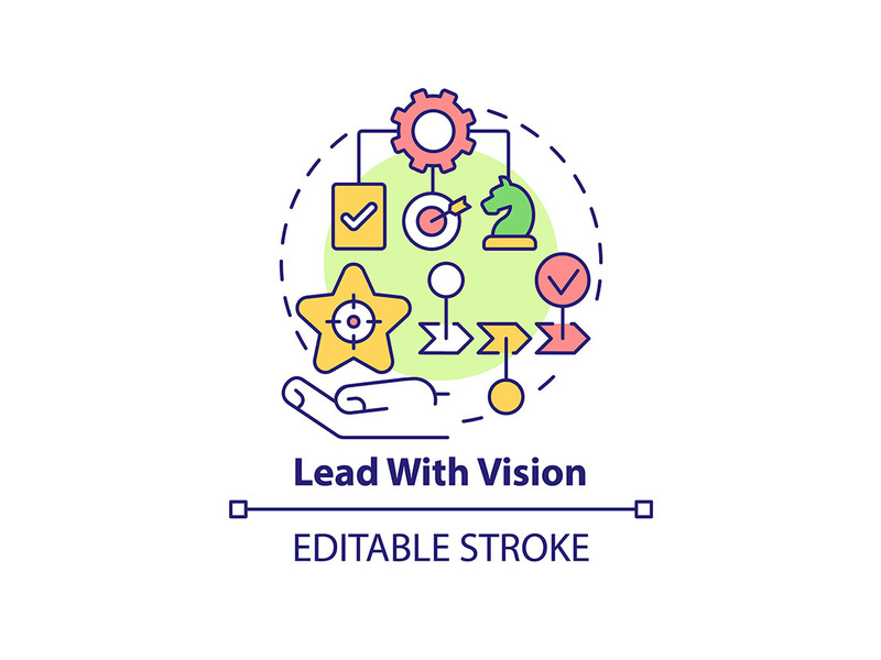 Lead with vision concept icon