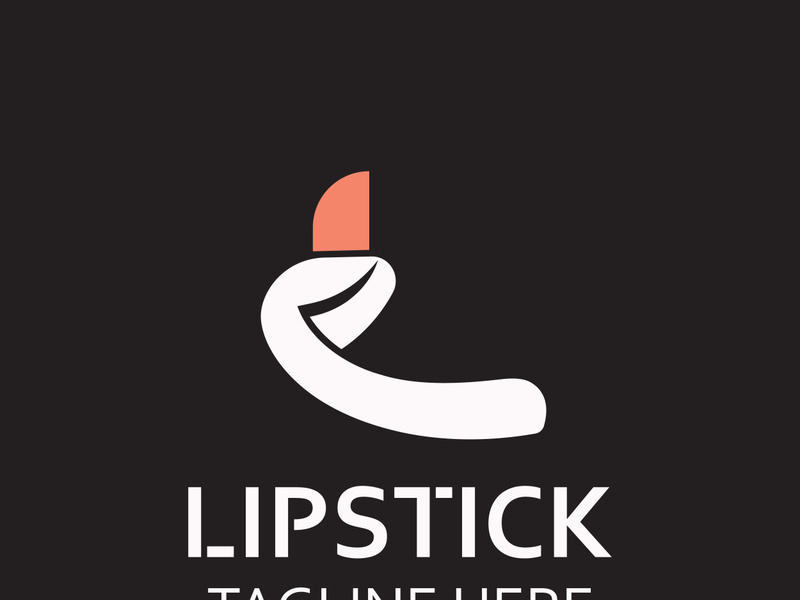 Lipstick logo design for makeup fashion shop and beauty vector cosmetic design template