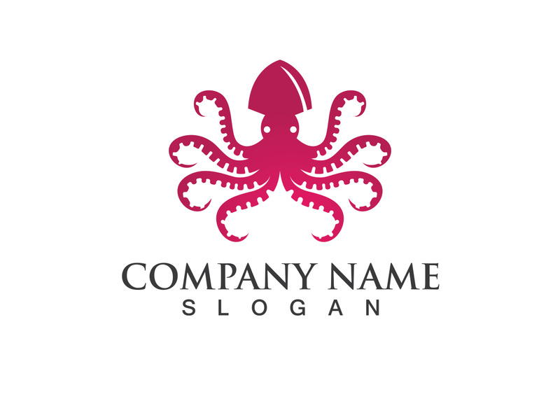 Octopus logo vector design symbol