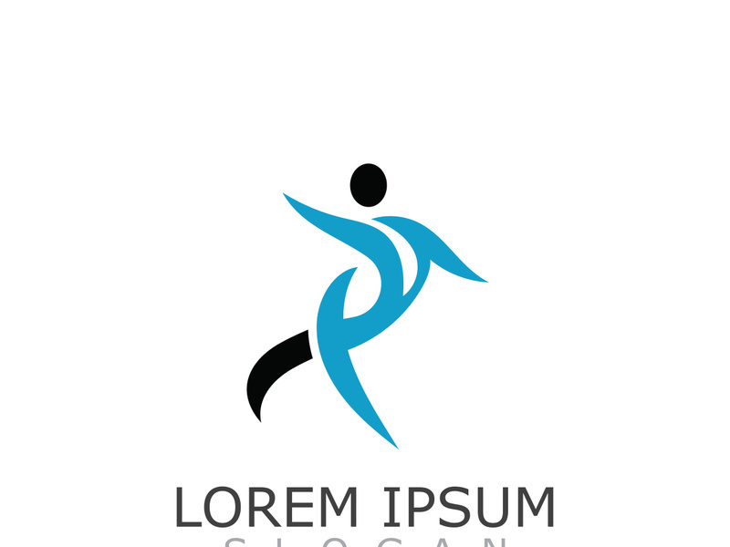 People active abstract logo business and healthy design vector template