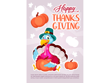 Happy Thanksgiving day poster vector template preview picture