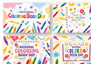 10 National Coloring Book Day Illustration