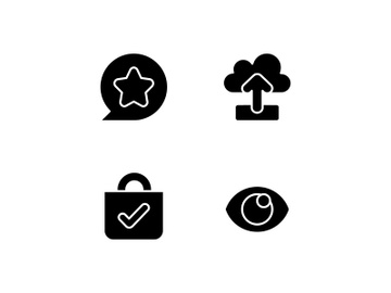 Easy to use interface creation process black glyph icons set on white space preview picture