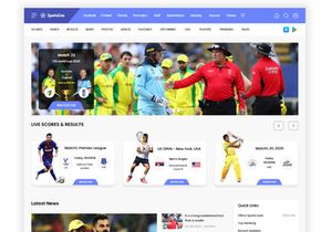 Sports Live Score, News, Streaming and Blog Website Template