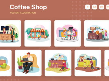 M144_Coffee Shop Illustrations preview picture