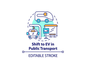 Public transportation electric vehicles concept icon. preview picture