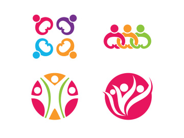 Colorful community group team People Logo Design preview picture