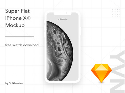 iPhone XS Super Flat Mockup