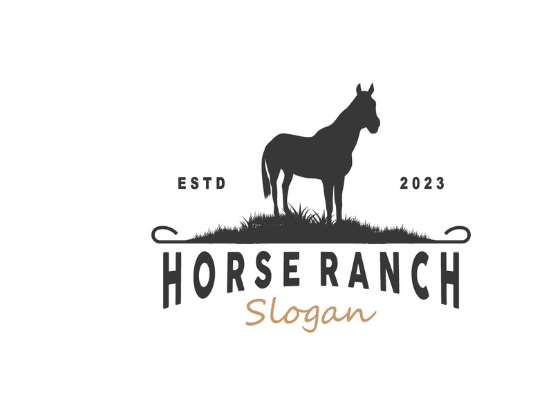 Horse Logo, West Country Farm Ranch Cowboy Logo Design
